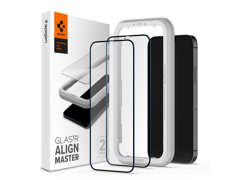 Spigen Glas tR ALM FC Black - 2 Pack - iPhone 12/Pro
