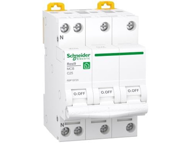 Schneider Electric Resi9 XP MCB/circuit breaker 3PN C-characteristic 25A 6kA 54mm