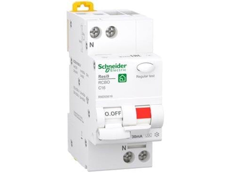 Schneider Electric Resi9 XP RCBO/combination switch 1PN C-characteristic 16A 6kA 30mA class A 36mm