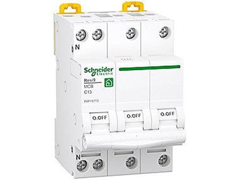 Schneider Electric Resi9 XP MCB/circuit breaker 3PN C-characteristic 13A 6kA 54mm