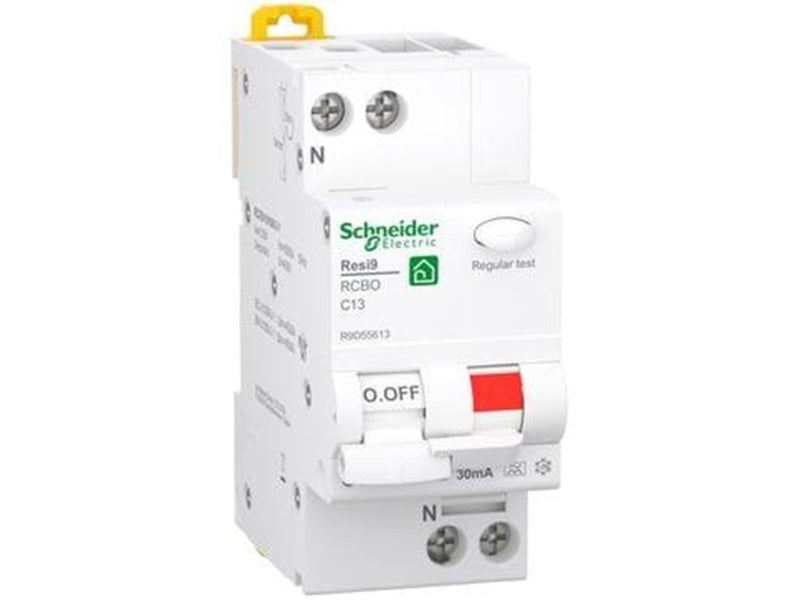 Schneider Electric Resi9 XP RCBO/combination switch 1PN C-characteristic 13A 6kA 30mA class A 36mm