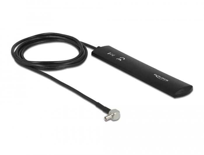 DeLOCK LTE Antenne TS-9 Stecker 90° omnidirektional starr mit Klebemontage