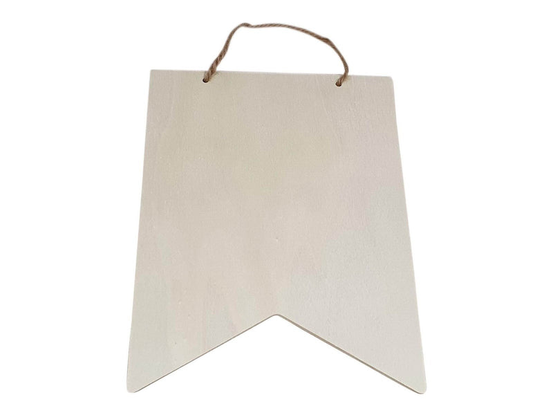Playwood Wooden Flag Rectangle with Hanger 25.3x20.3cm