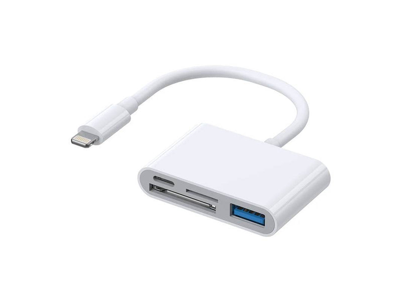 Joyroom Lightning to USB OTG adapter - S-H142 SD card reader microSD (white)