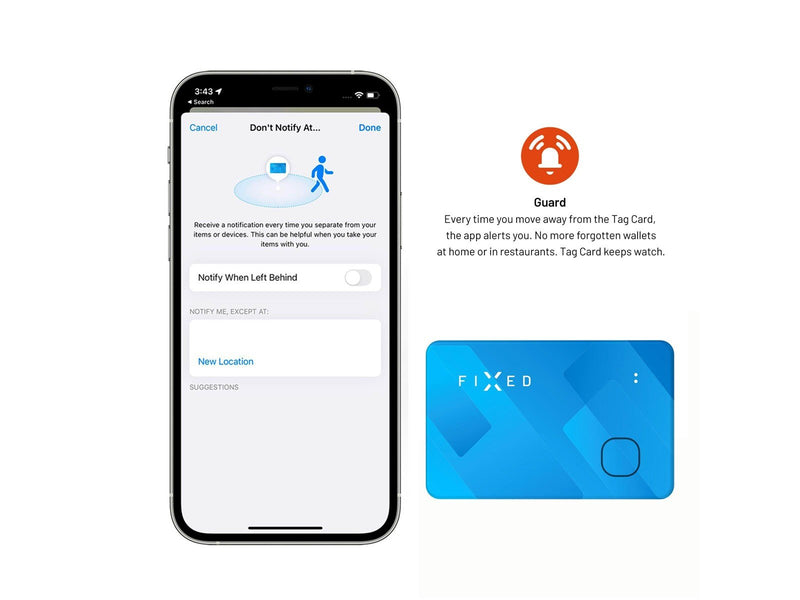 FIXED Tag Card Tracker for Apple Find My Blue