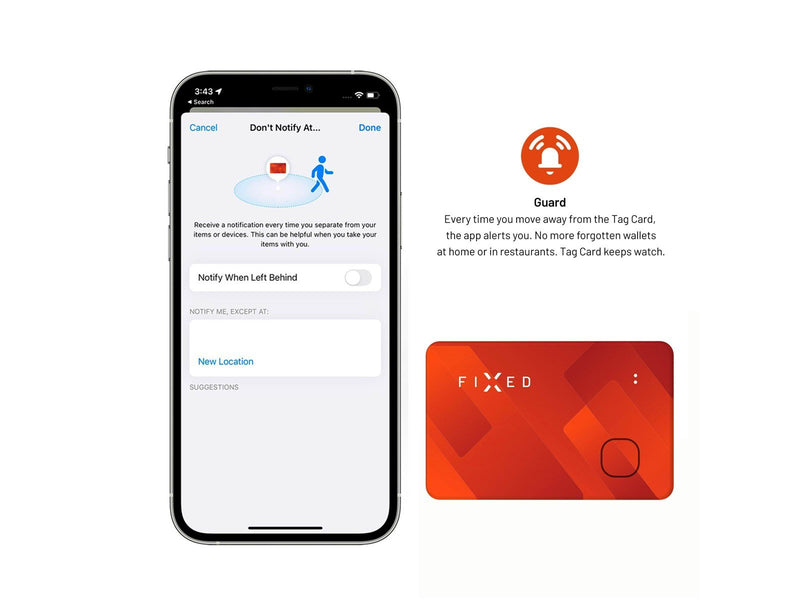 FIXED Tag Card Tracker for Apple Find My Orange