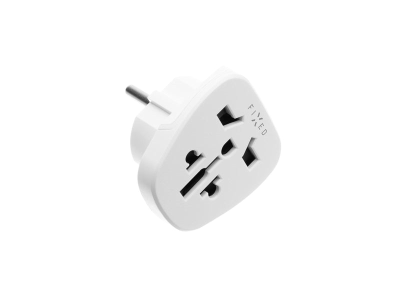 FIXED Travel Adapter Schuko EU/World White