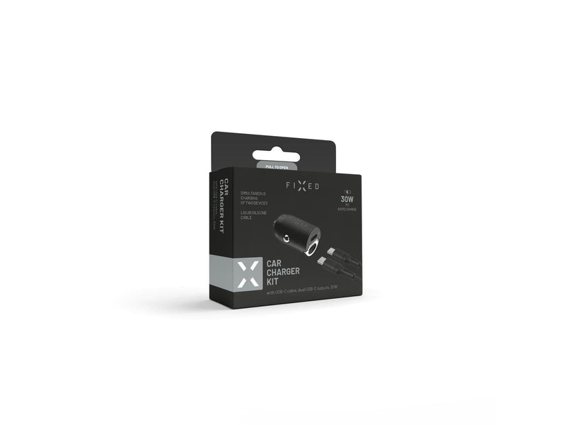 FIXED Super Fast Car Charger 30W 2xUSB-C/USB-C Cable 1m
