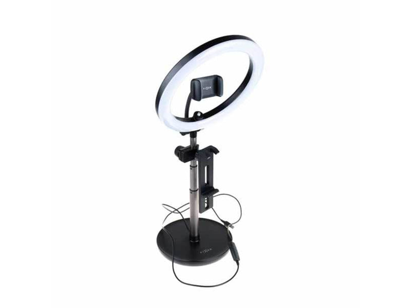 FIXED LED Ring Desktop Tablet/Phone Tripod Stand Black