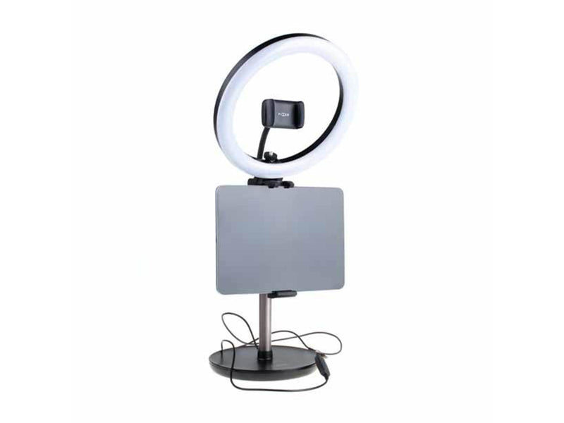 FIXED LED Ring Desktop Tablet/Phone Tripod Stand Black