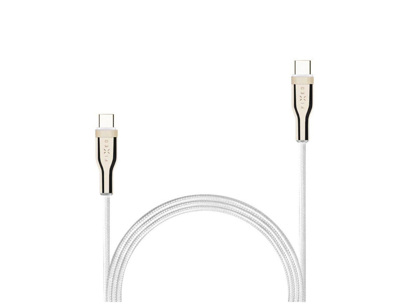 FIXED METAL series 100W USB-C/C braided cable 2m White