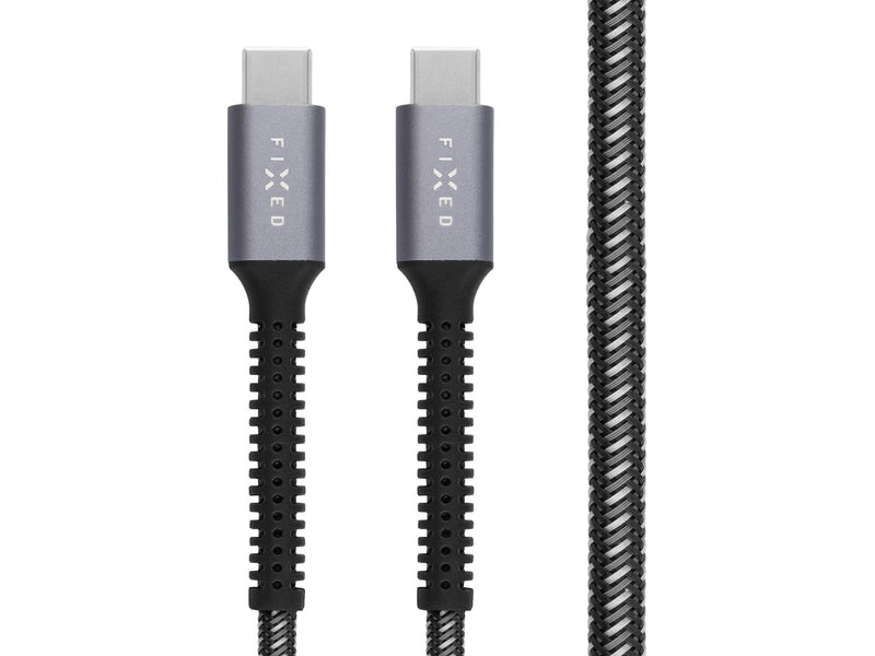 FIXED ARMOR series 240W USB-C/C braided cable 1.2m Grey