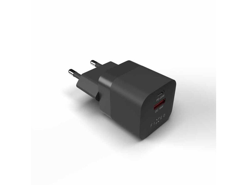 FIXED Fast Mini Home Charger 20W USB-C PD/USB-A Black