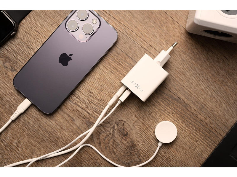 FIXED Super Fast Mini Charger 45W USB-C PD + USB-A White