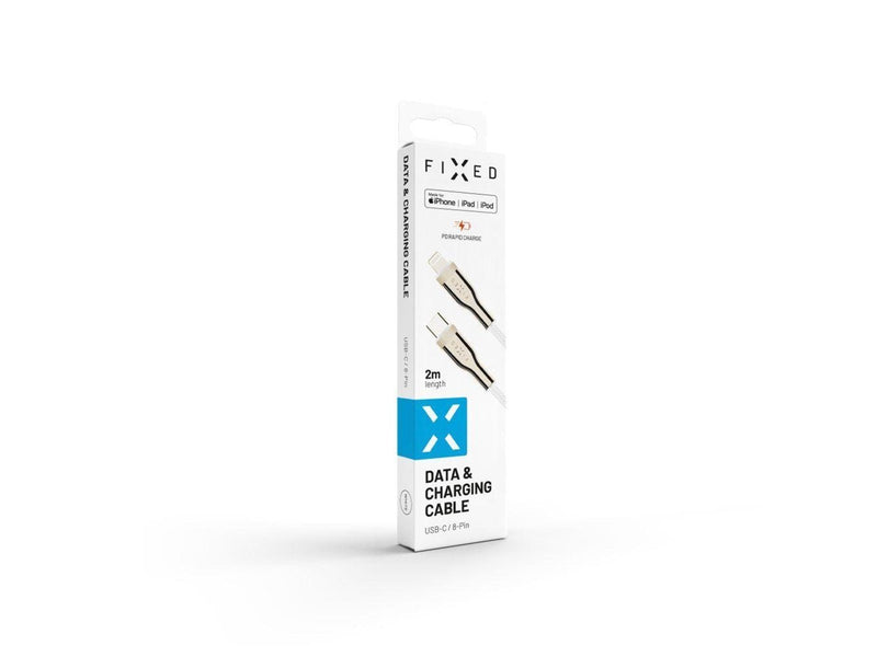 FIXED METAL series USB-C/Lightning MFI cable 2m White