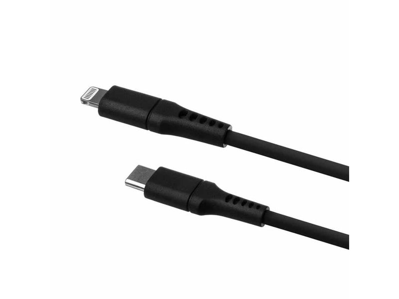 FIXED LIQUID Silicone cable USB-C/Lightning 1.2m Black