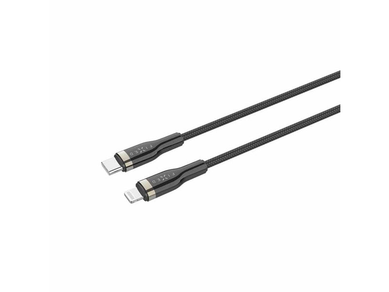 FIXED METAL series USB-C/Lightning MFI cable 2m Black