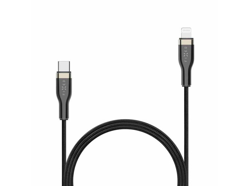 FIXED METAL series USB-C/Lightning MFI cable 2m Black
