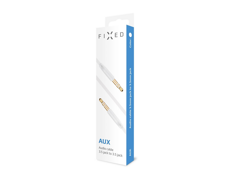 FIXED Audio 2x3.5mm Gold-plated Flat Cable 1m White