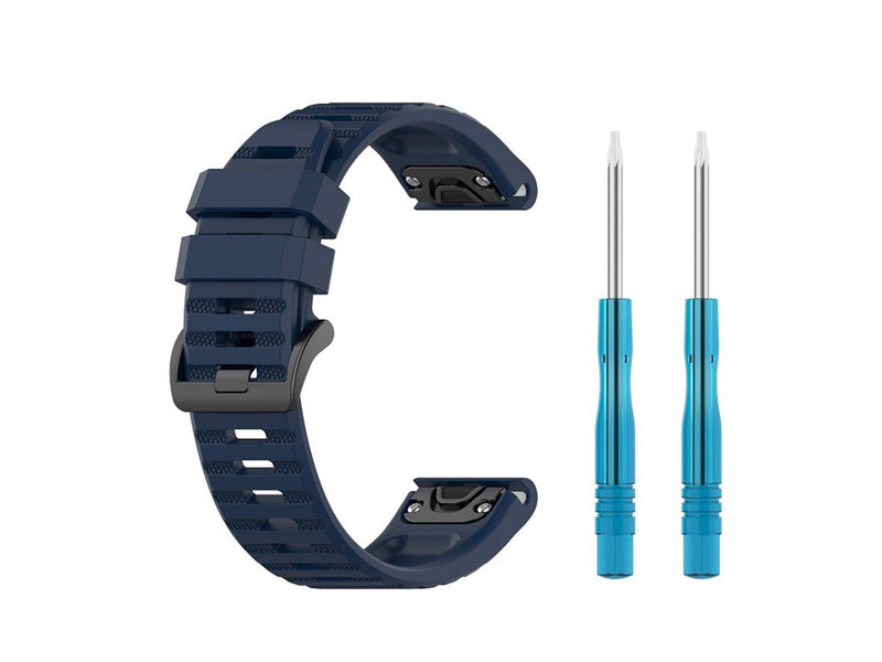 FIXED Silicone Strap for Garmin QuickFit 22 mm Dark Blue