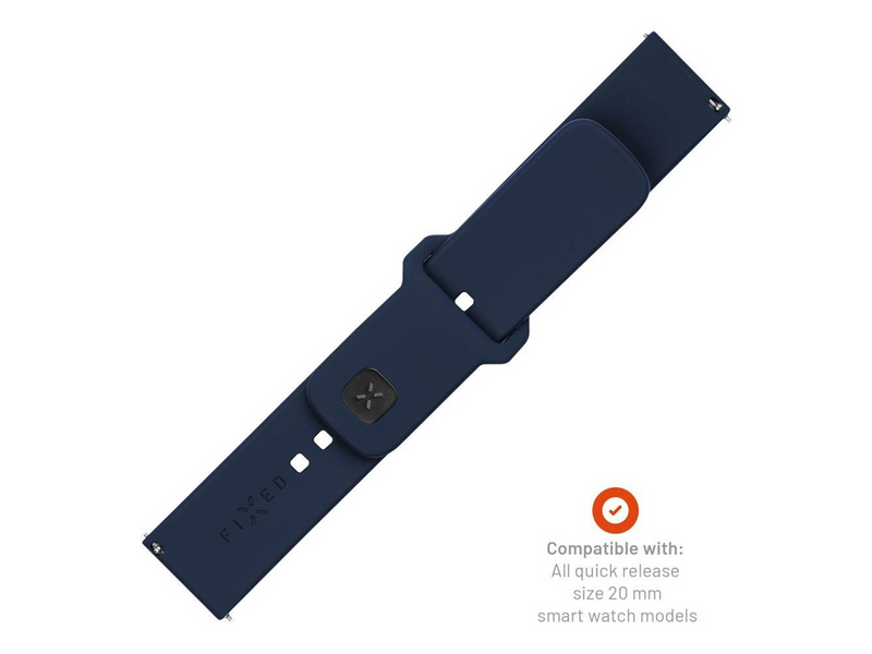 FIXED Silicone Strap Smartwatch Universal 20 mm Blue
