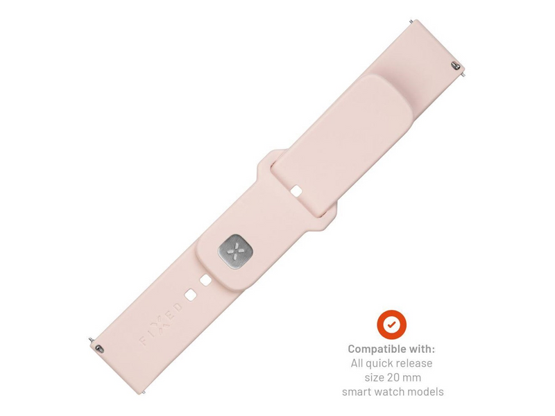 FIXED Silicone Strap Smartwatch Universal 20 mm Pink