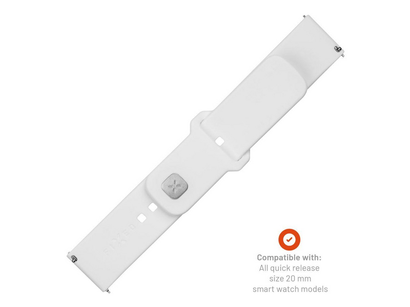 FIXED Silicone Strap Smartwatch Universal 20 mm White
