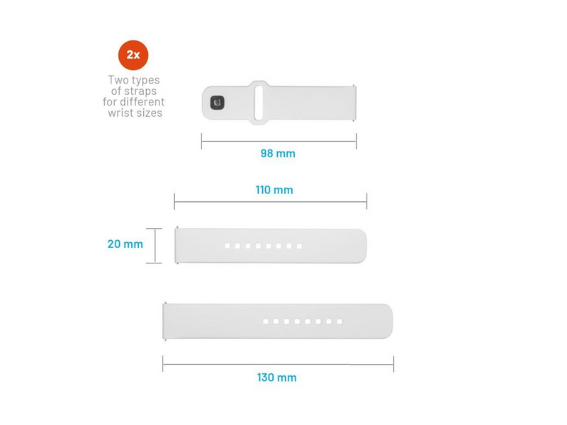 FIXED Silicone Strap Smartwatch Universal 20 mm White