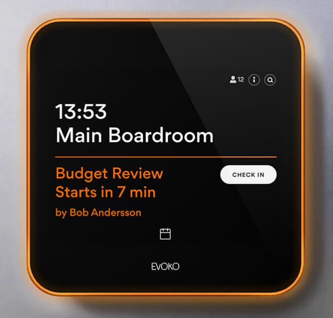 Evoko Liso Raummanager digitales Türschild 8 Zoll (20,32 cm)