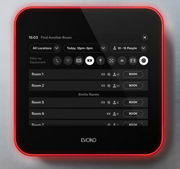 Evoko Liso Raummanager digitales Türschild 8 Zoll (20,32 cm)