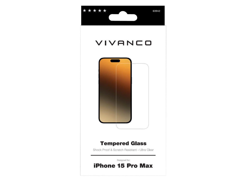 Vivanco Tempered Protection Glass 9H iPhone 15 Pro Max