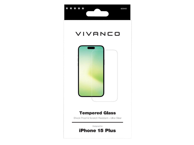 Vivanco Tempered Protection Glass 9H iPhone 15 Plus