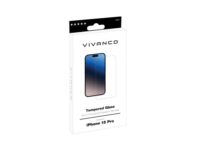 Vivanco Tempered Protection Glass 9H iPhone 15 Pro
