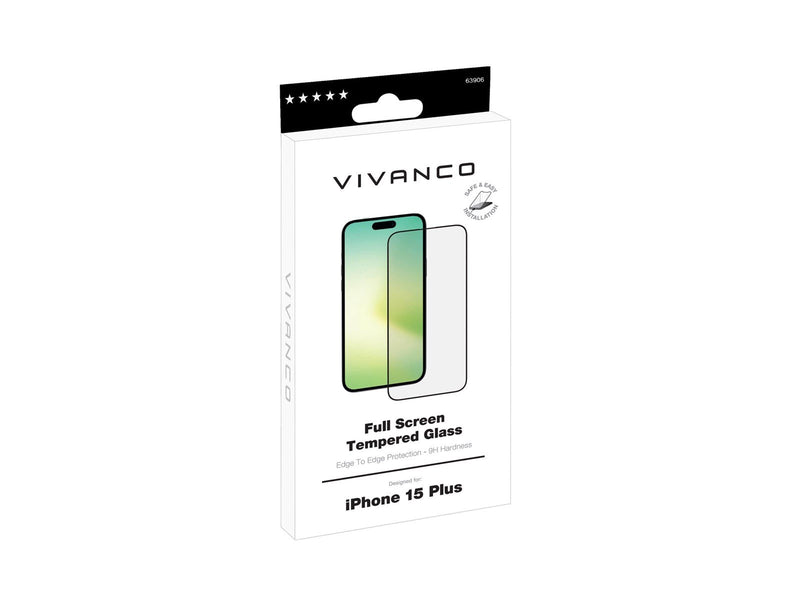 Vivanco Full Screen Tempered Glass 9H iPhone 15 Plus