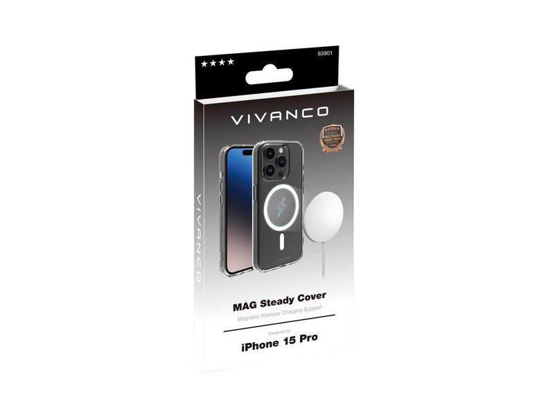 Vivanco Mag Steady Cover iPhone 15 Pro Clear