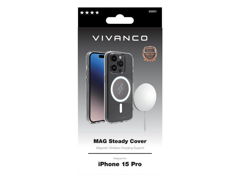 Vivanco Mag Steady Cover iPhone 15 Pro Clear