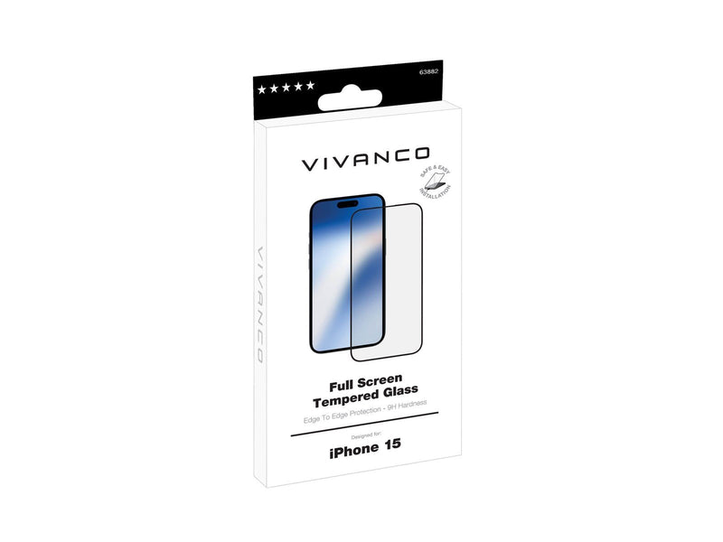 Vivanco Full Screen Tempered Glass 9H iPhone 15