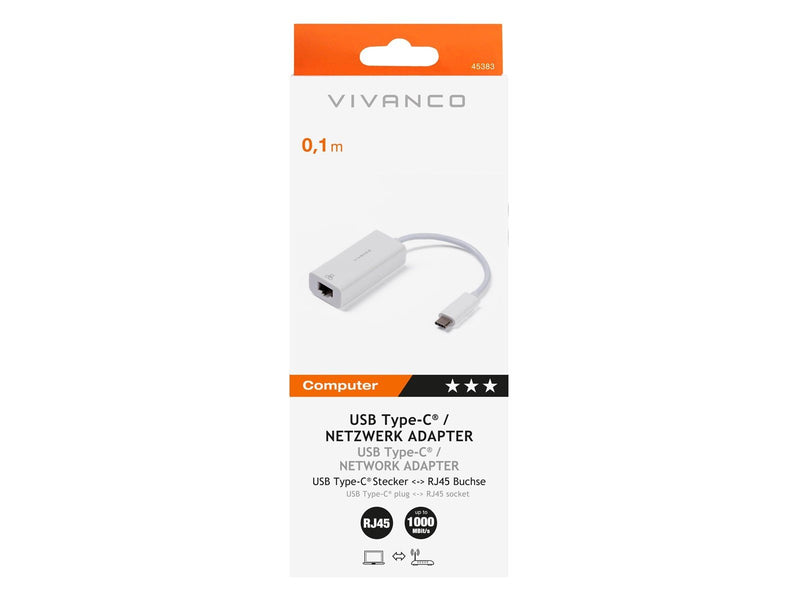Vivanco USB-C - RJ45 1000Mbps network adapter 0.1m White