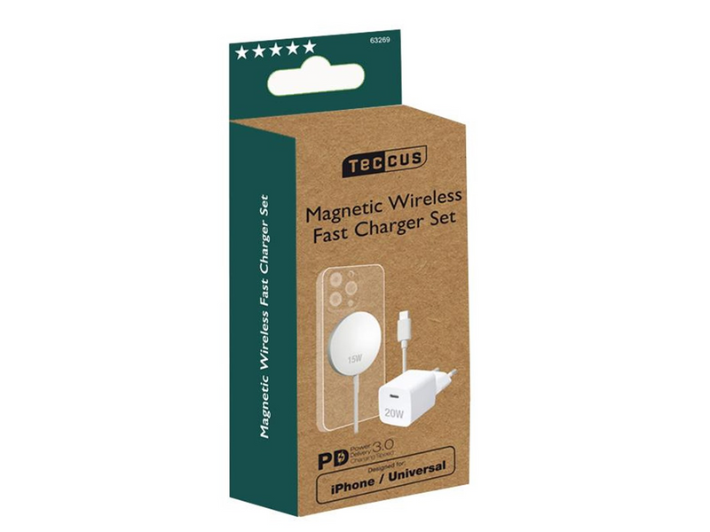 Vivanco Fast 1xUSB-C PD 20W MagSafe KIT Home Charger White