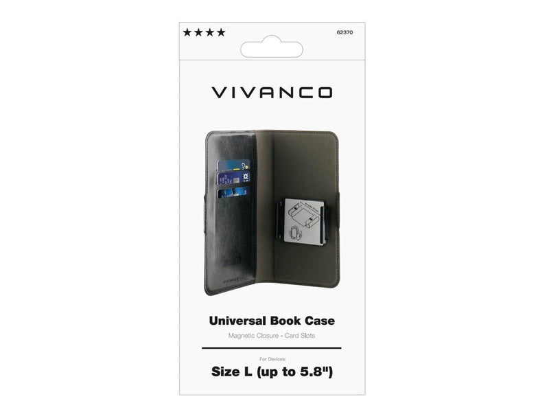 Vivanco Universal L 3-card Wallet Case Black