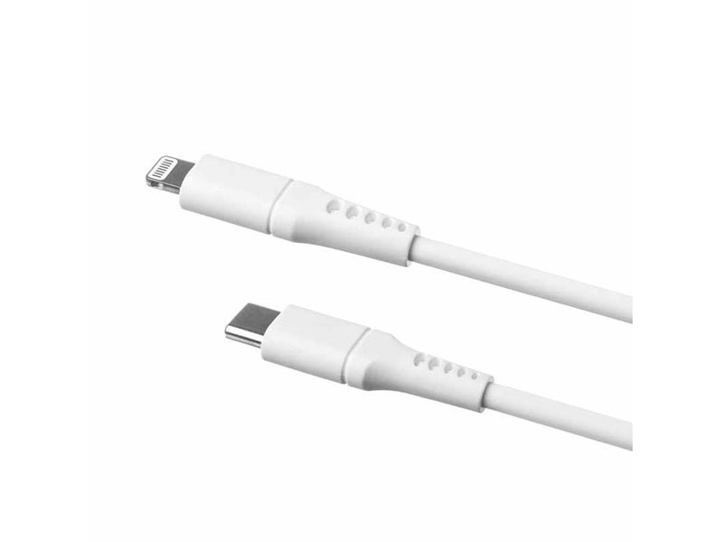 FIXED LIQUID Silicone cable USB-C/Lightning 1.2m White