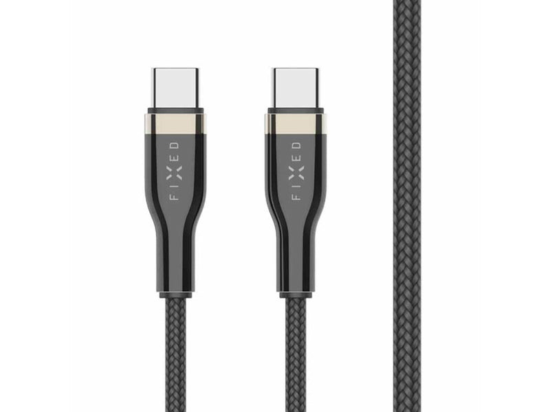 FIXED METAL series 100W USB-C/C braided cable 1.2m Black