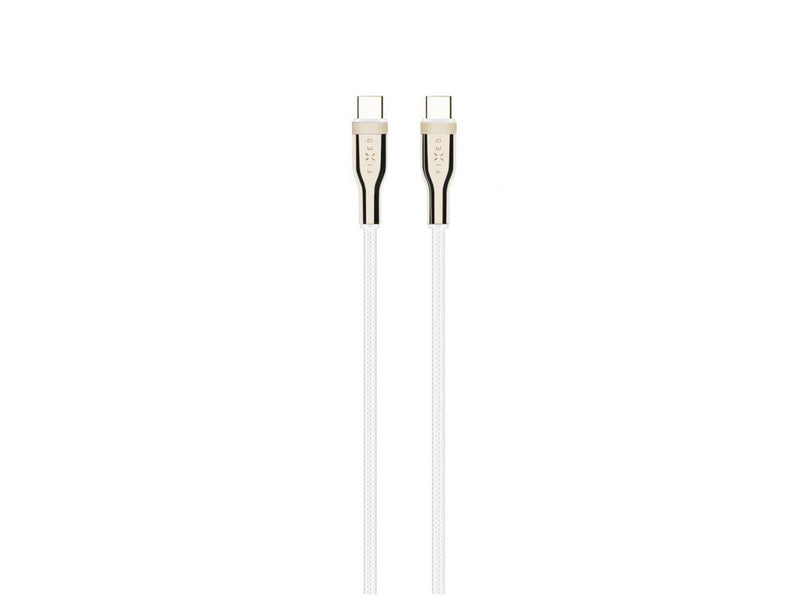 FIXED METAL series 100W USB-C/C braided cable 1.2m White