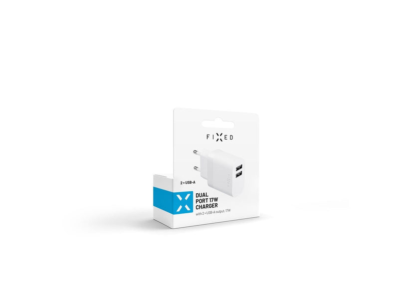 FIXED Home Charger 2xUSB-A 17W White