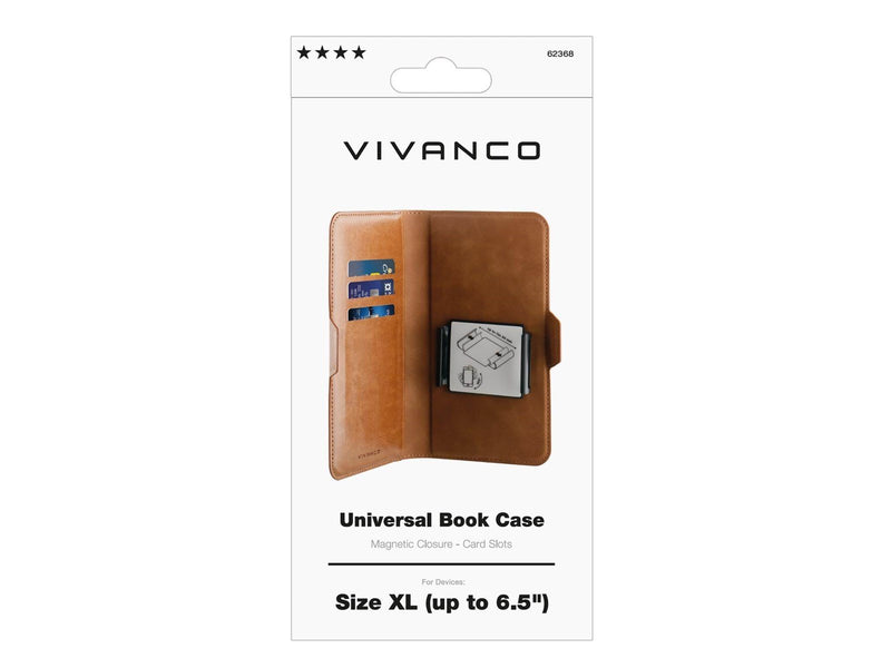 Vivanco Universal XL 3-card Wallet Case Brown