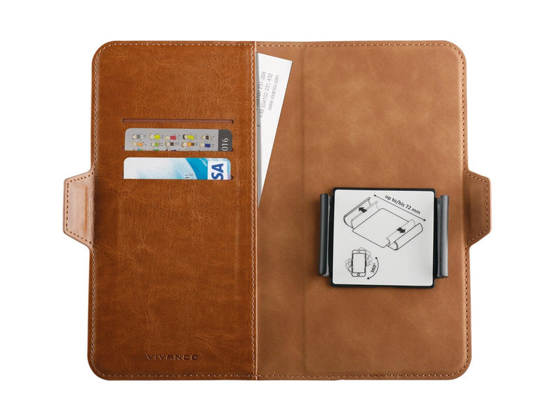Vivanco Universal L 3-card Wallet Case Brown