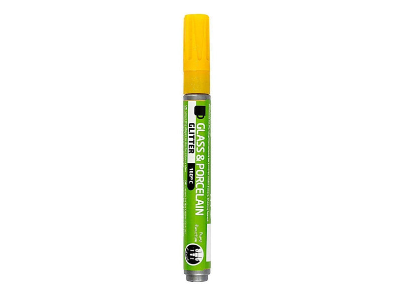 Creativ Company Glass and Porcelain Pen Glitter Semi-Opaque - Yellow