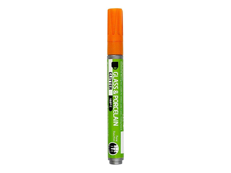 Creativ Company Glass and Porcelain Pen Glitter Semi-Opaque - Orange