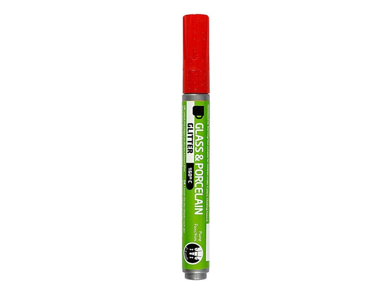 Creativ Company Glass and Porcelain Pen Glitter Semi-Opaque - Red