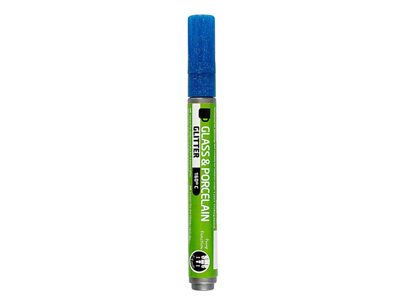 Creativ Company Glass and Porcelain Pen Glitter Semi-Opaque - Blue